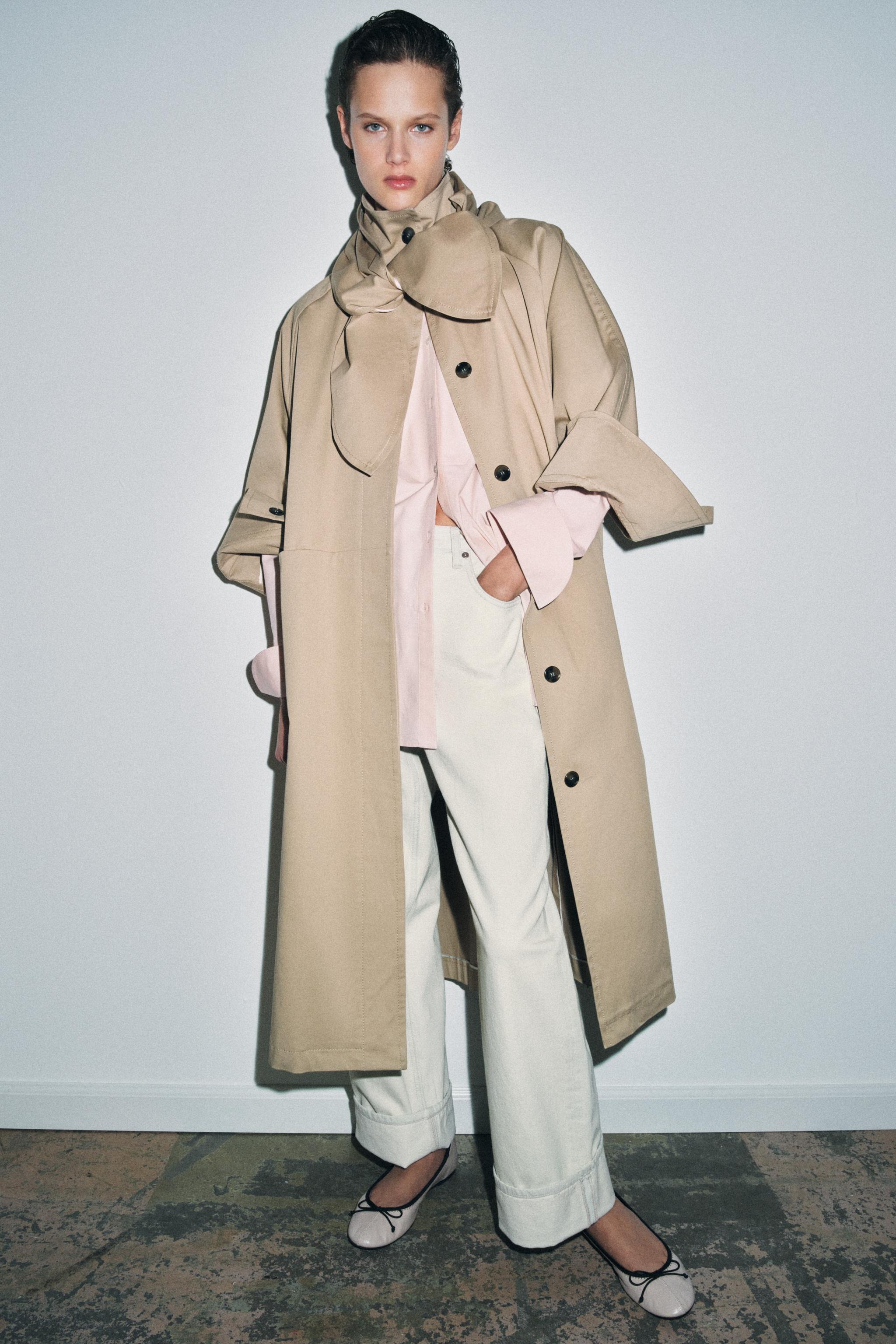 OVERSIZED TRENCH COAT WITH SCARF ZW COLLECTION LIMITED EDITION